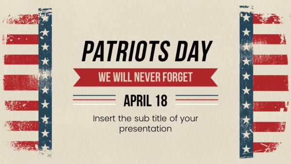 Patriots Day free presentation template - Google Slides and PowerPoint