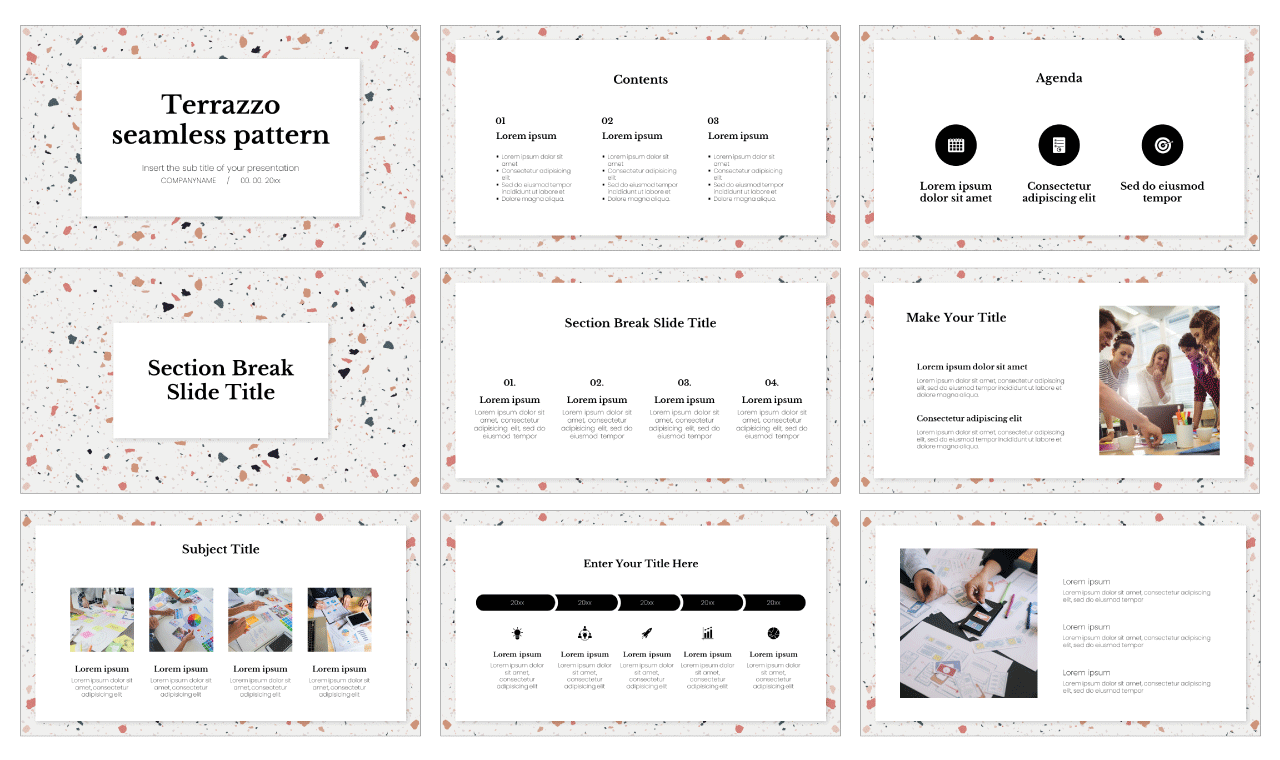 Terrazzo seamless pattern Free Google Slides Theme PowerPoint Template