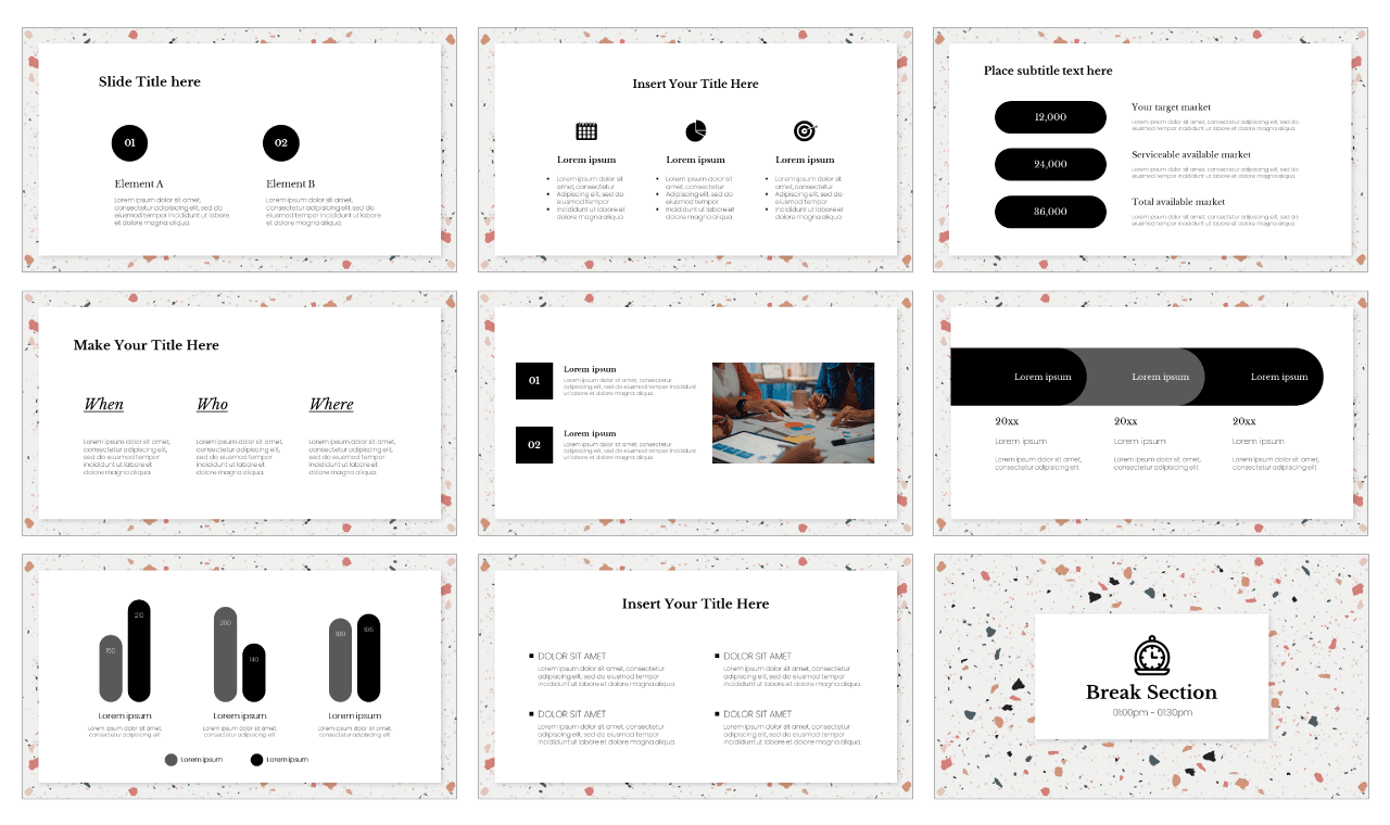 Terrazzo seamless pattern Google Slides Theme PowerPoint Template Free Download