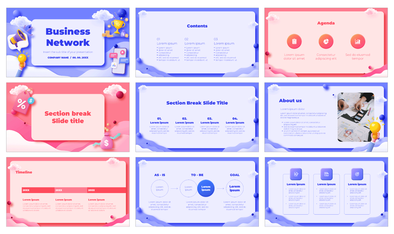 Business Network Free Google Slides Theme PowerPoint Template