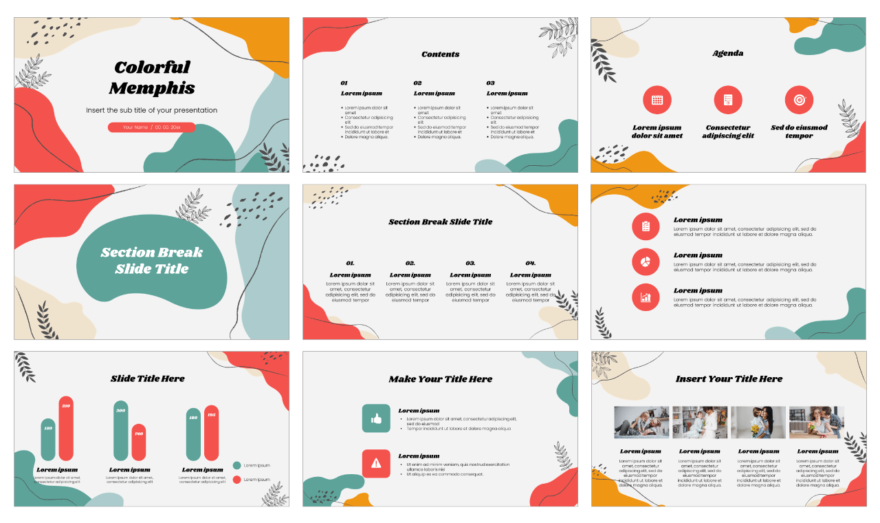 Colorful Memphis Free Google Slides Theme PowerPoint Template