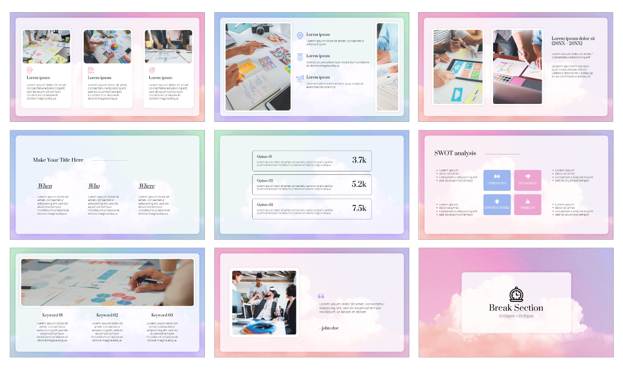 Colorful Sky Newsletter Google Slides Theme PowerPoint Template Free Download