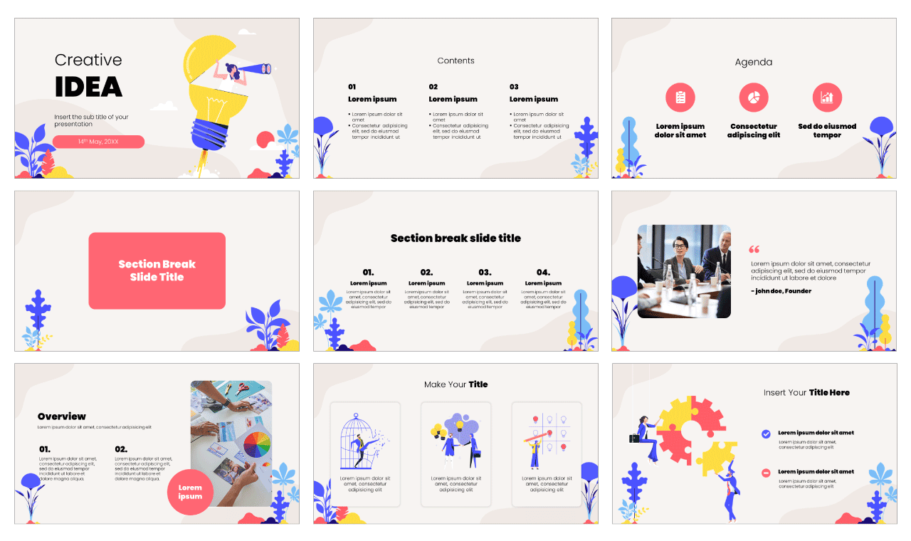 Creative IDEA Free Presentation Template - Google Slides and PowerPoint