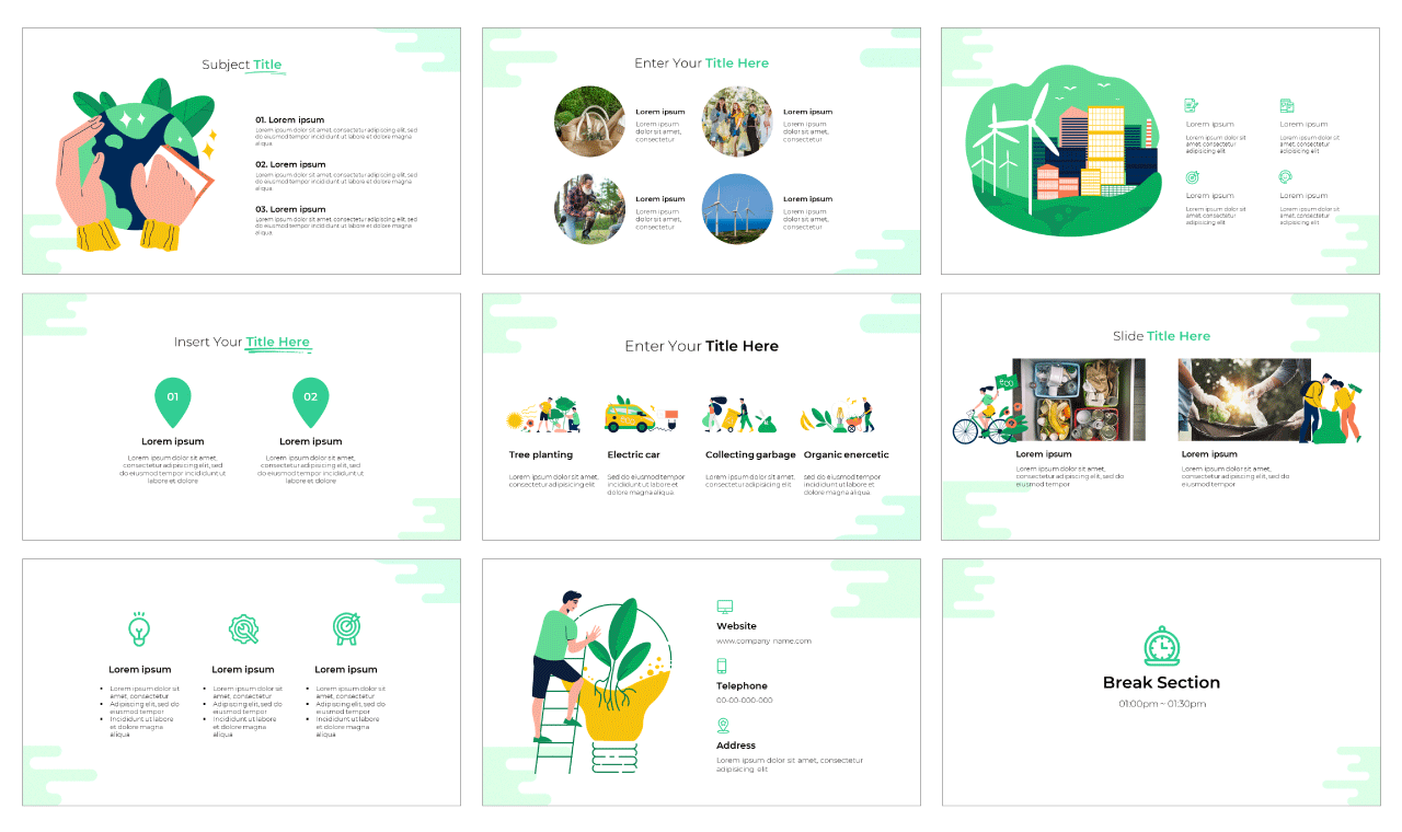 Ecology Google Slides Theme PowerPoint Template Free Download
