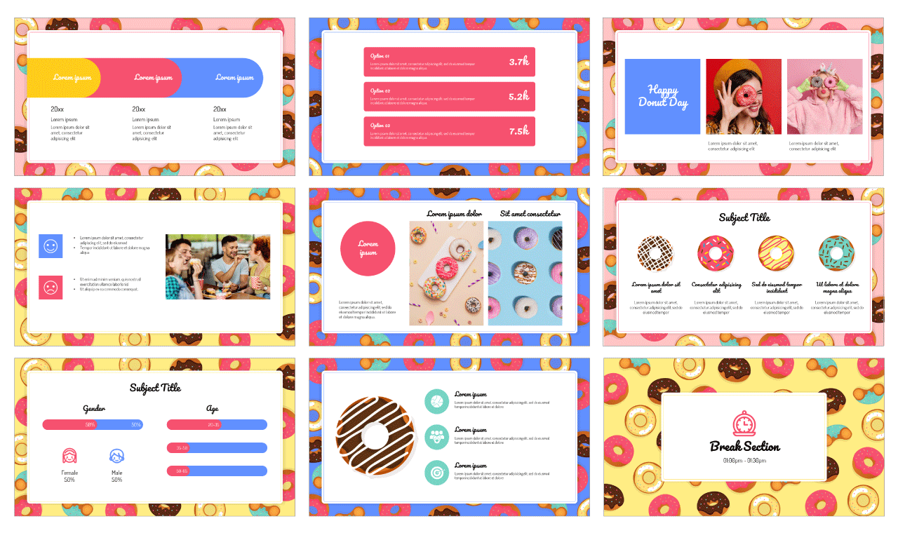 Happy Donut Day Google Slides Theme and PowerPoint Template Free Download