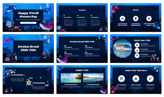 Happy World Oceans Day Free Google Slides PowerPoint Template