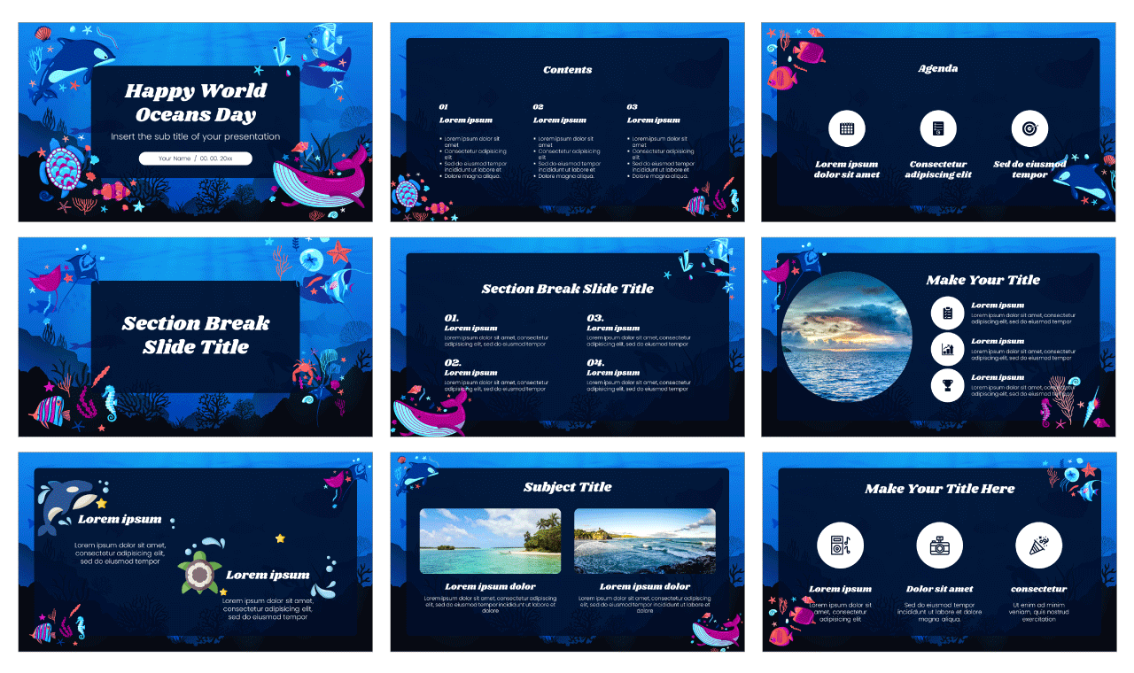 Happy World Oceans Day Free Google Slides Theme PowerPoint Template