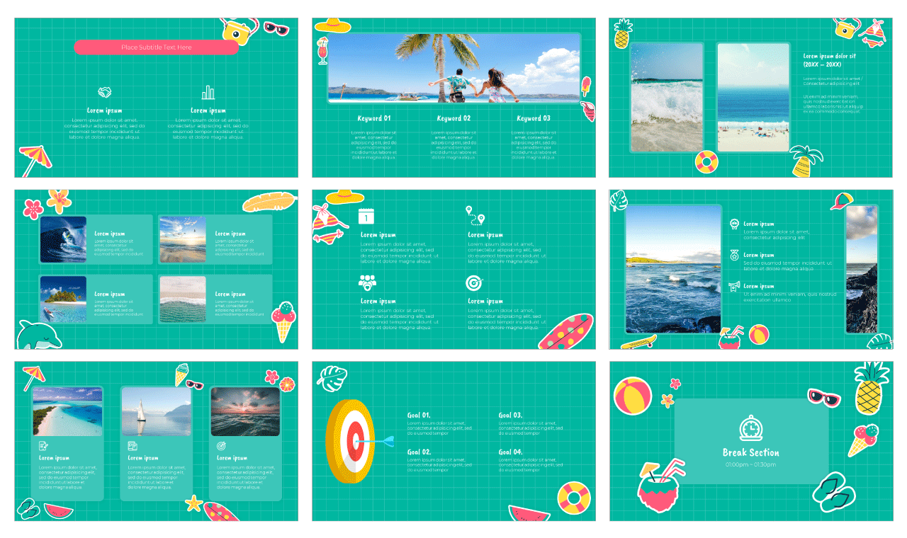 Hello Summer Vacation Free Google Slides Theme PowerPoint Template Free Download