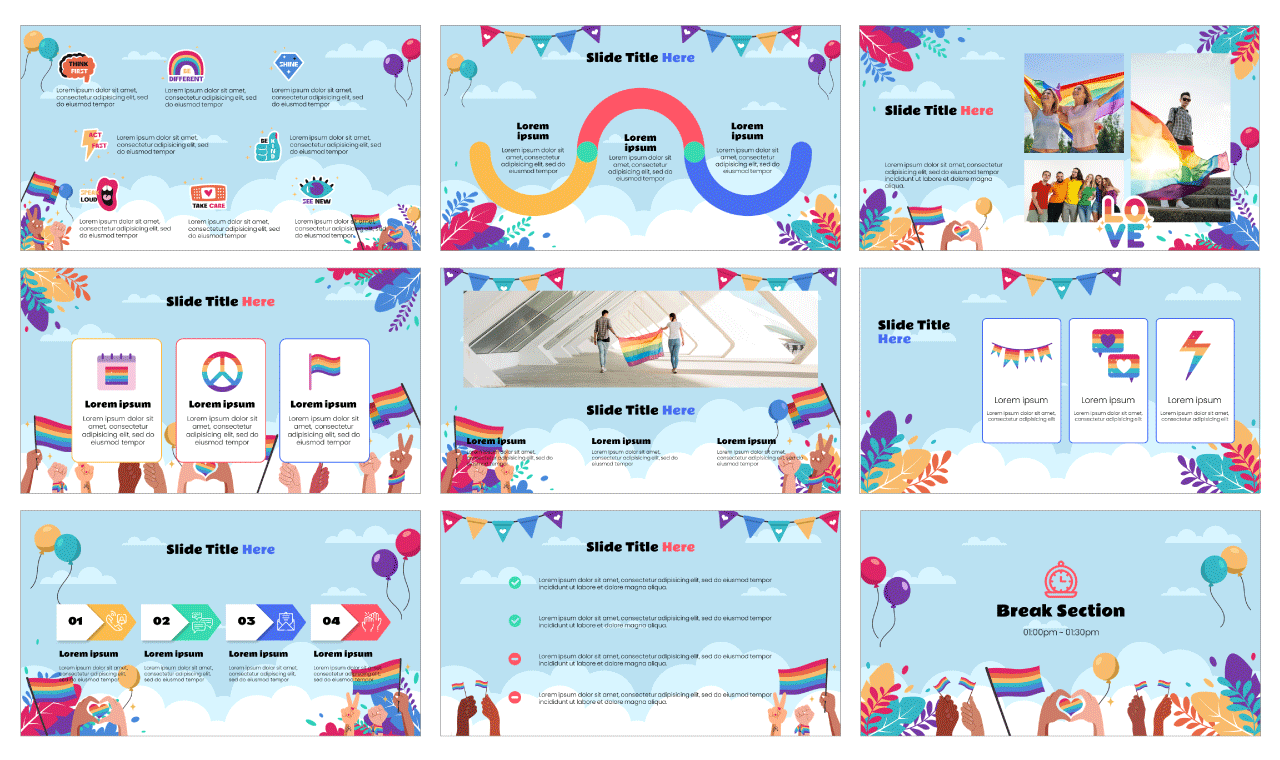 LGBT Pride Month Google Slides Theme PowerPoint Template Free Download