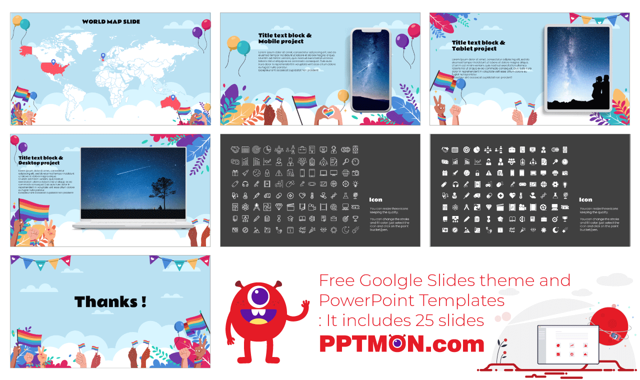 LGBT Pride Month Presentation Background Design Free Google Slides Theme PowerPoint Template