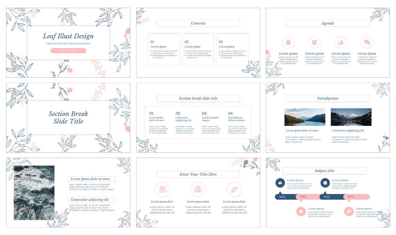 Leaf Illust Free Google Slides Theme and PowerPoint Template