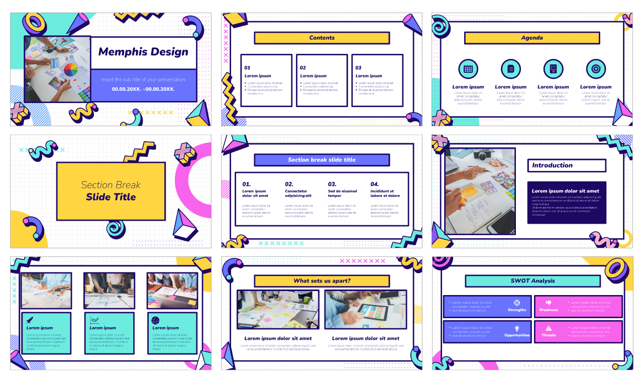 Memphis Design Cover Free Google Slides Theme PowerPoint Template