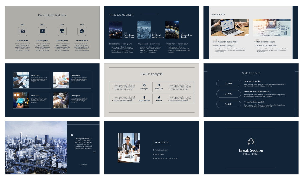 Minimal Company Profile Google Slides Theme PowerPoint Template Free Download