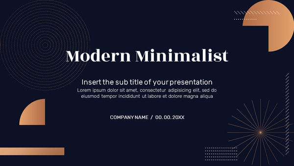 Modern Minimalist Free Presentation Templates