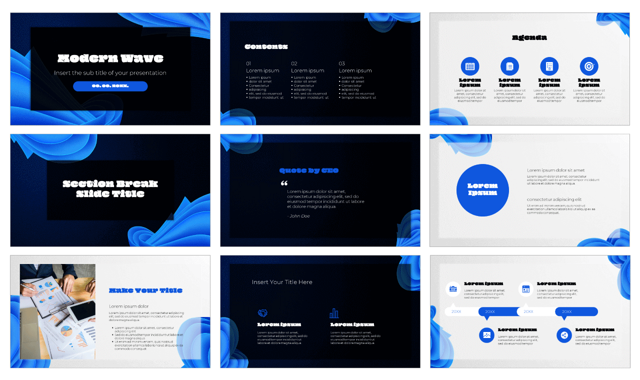 Modern Wave Free Google Slides Theme PowerPoint Template