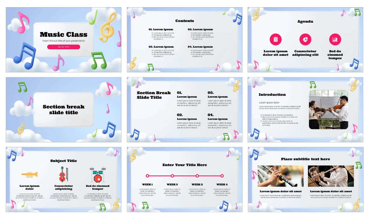 Music Class Free Google Slides Theme PowerPoint Template