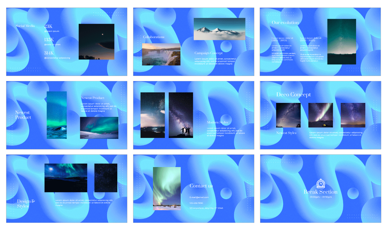 Neon Aesthetic Product Portfolio Google Slides Theme PowerPoint Template Free Download