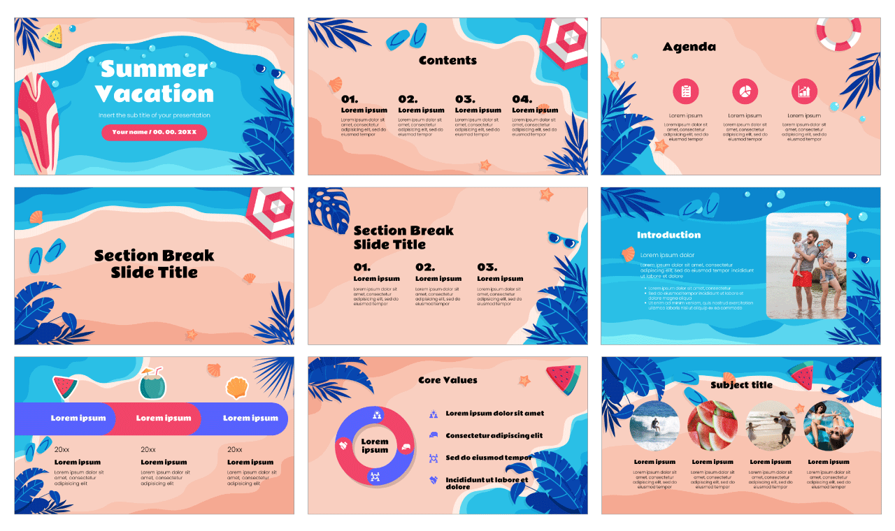 Summer Vacation Free Google Slides Theme PowerPoint Template