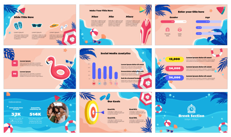 Summer Vacation Free Google Slides Theme PowerPoint Template