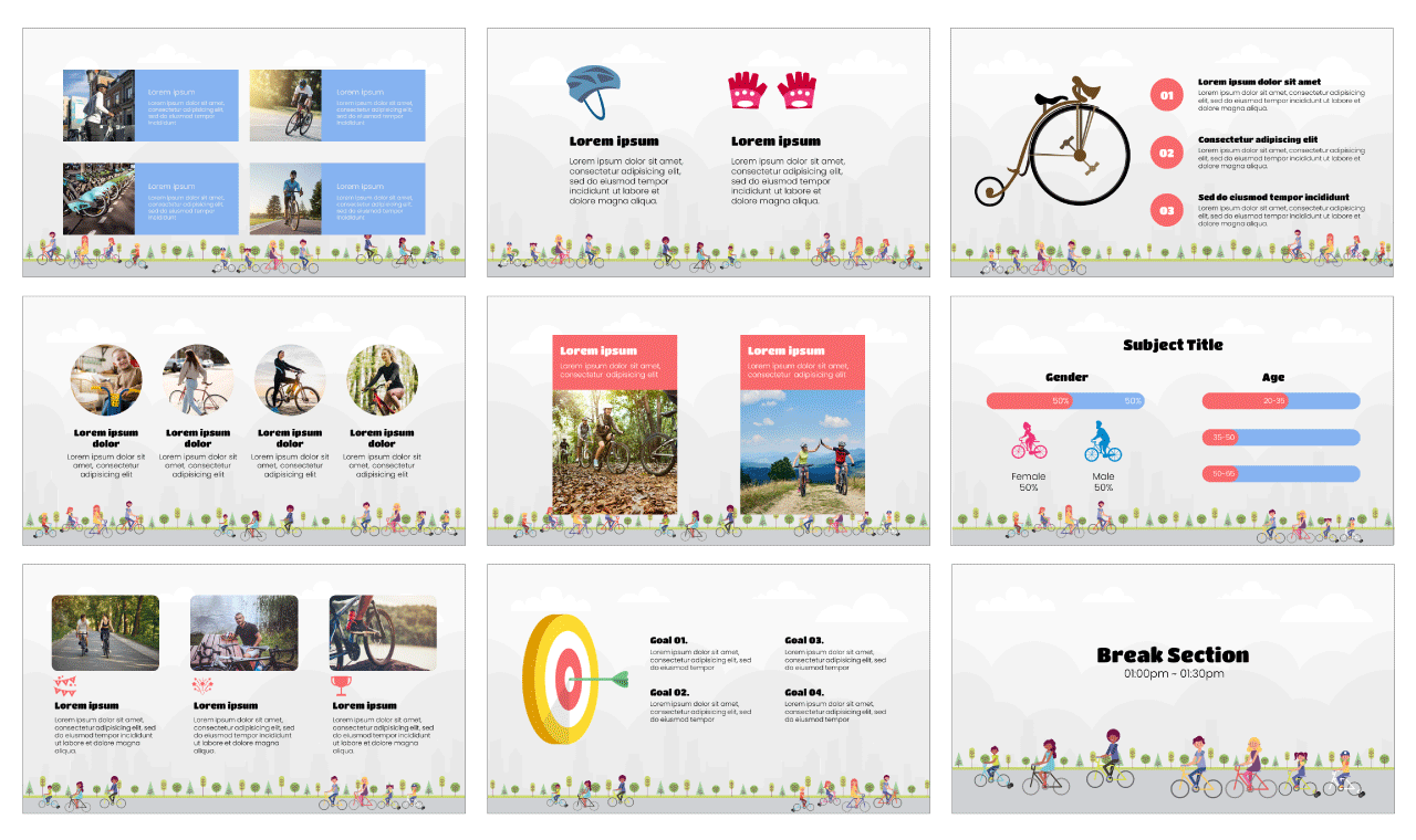 World Bicycle Day Google Slides Theme PowerPoint Template Free Download