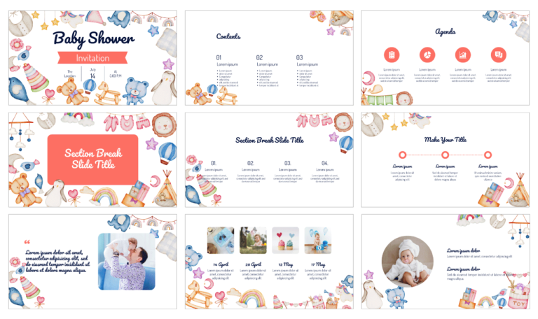 Baby Shower Invitation Free Presentation Template