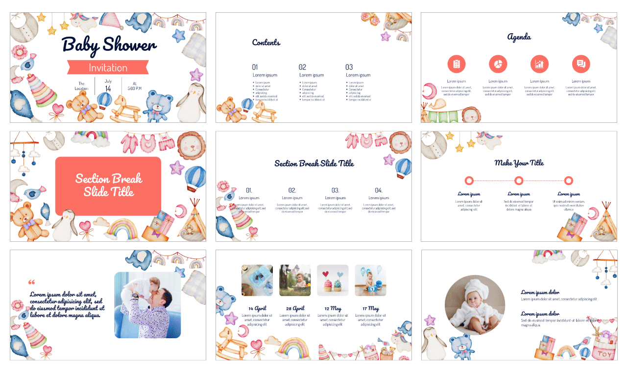 Baby Shower Google Slides Theme and PowerPoint Template