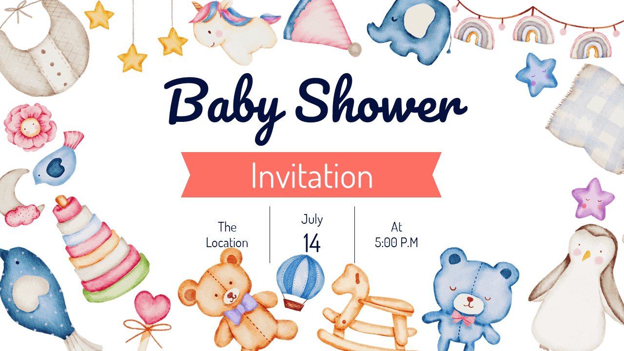 Baby Shower Invitation Free Presentation Template