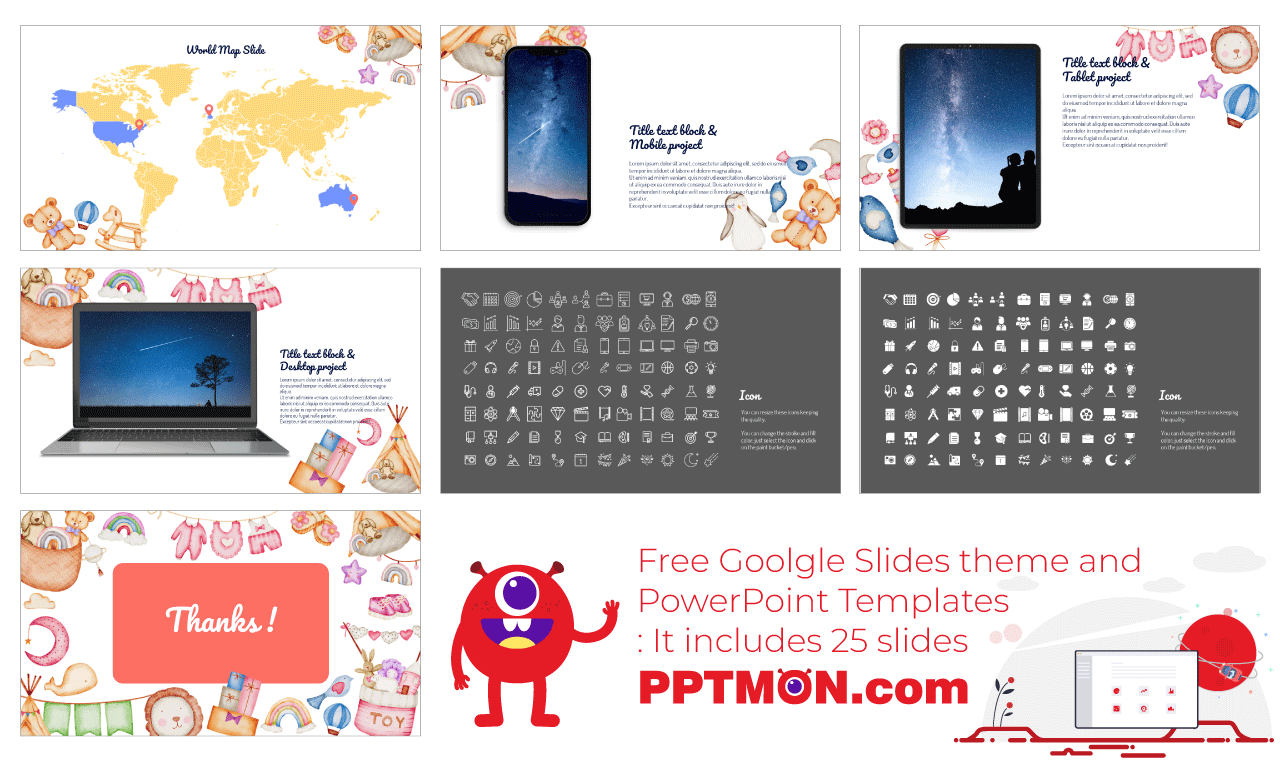 Baby Shower Invitation Presentation Background Design Free Google Slides Theme PowerPoint Template