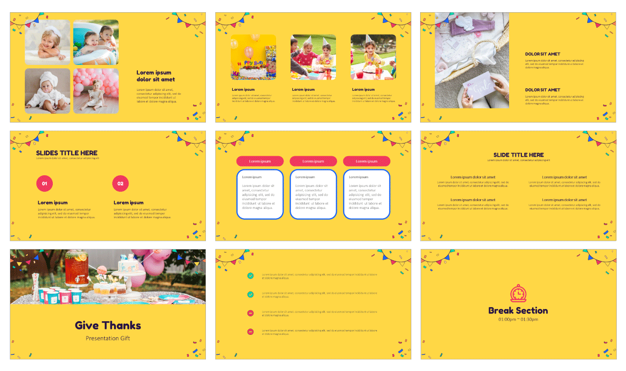 Birthday Party Google Slides Theme PowerPoint Template Free Download