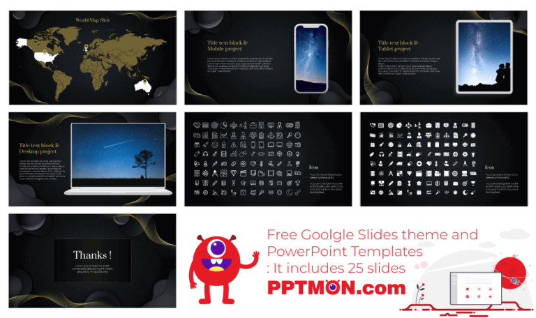 Black And Gold Free Google Slides Theme PowerPoint Template