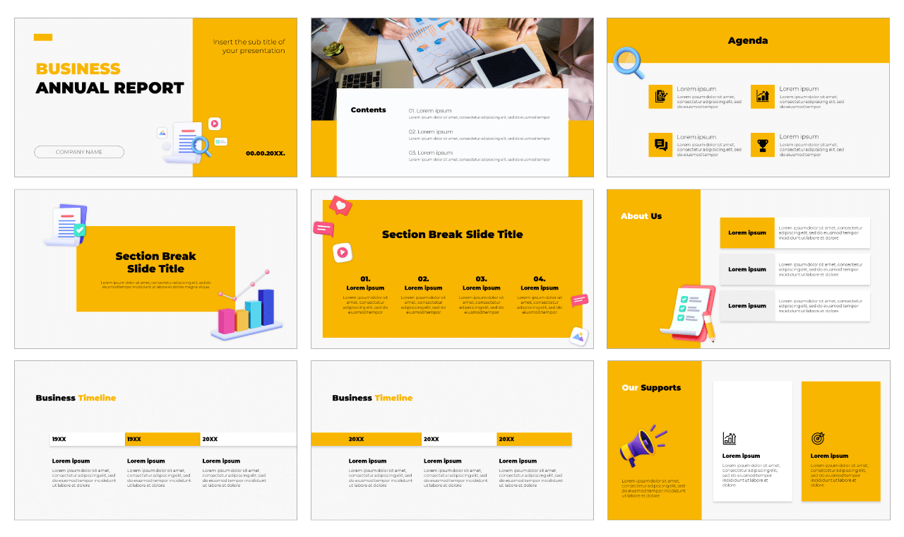 Business Annual Report Free Google Slides Theme PowerPoint Template