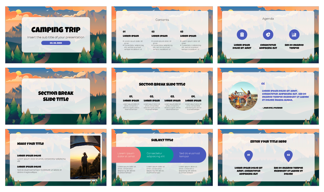 Camping Trip Free Presentation Template - Google Slides PowerPoint