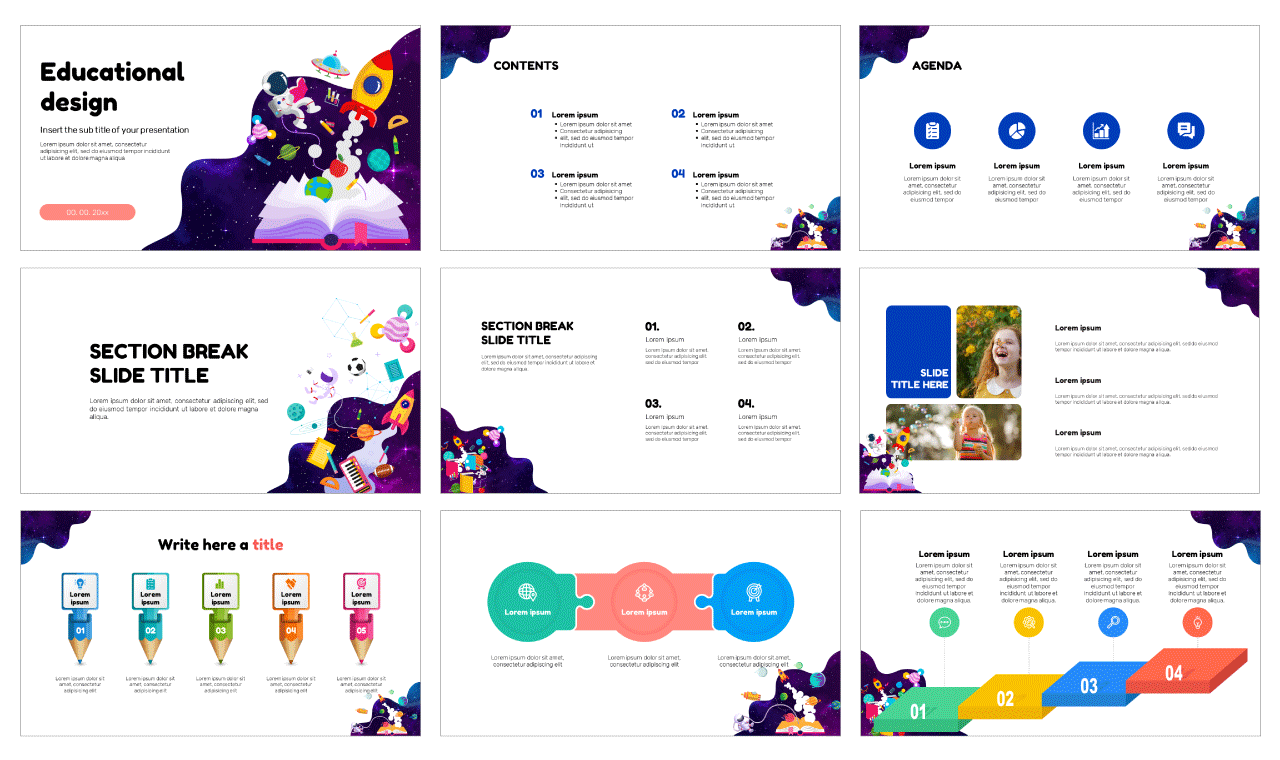 Educational design Free Google Slides Theme PowerPoint Template