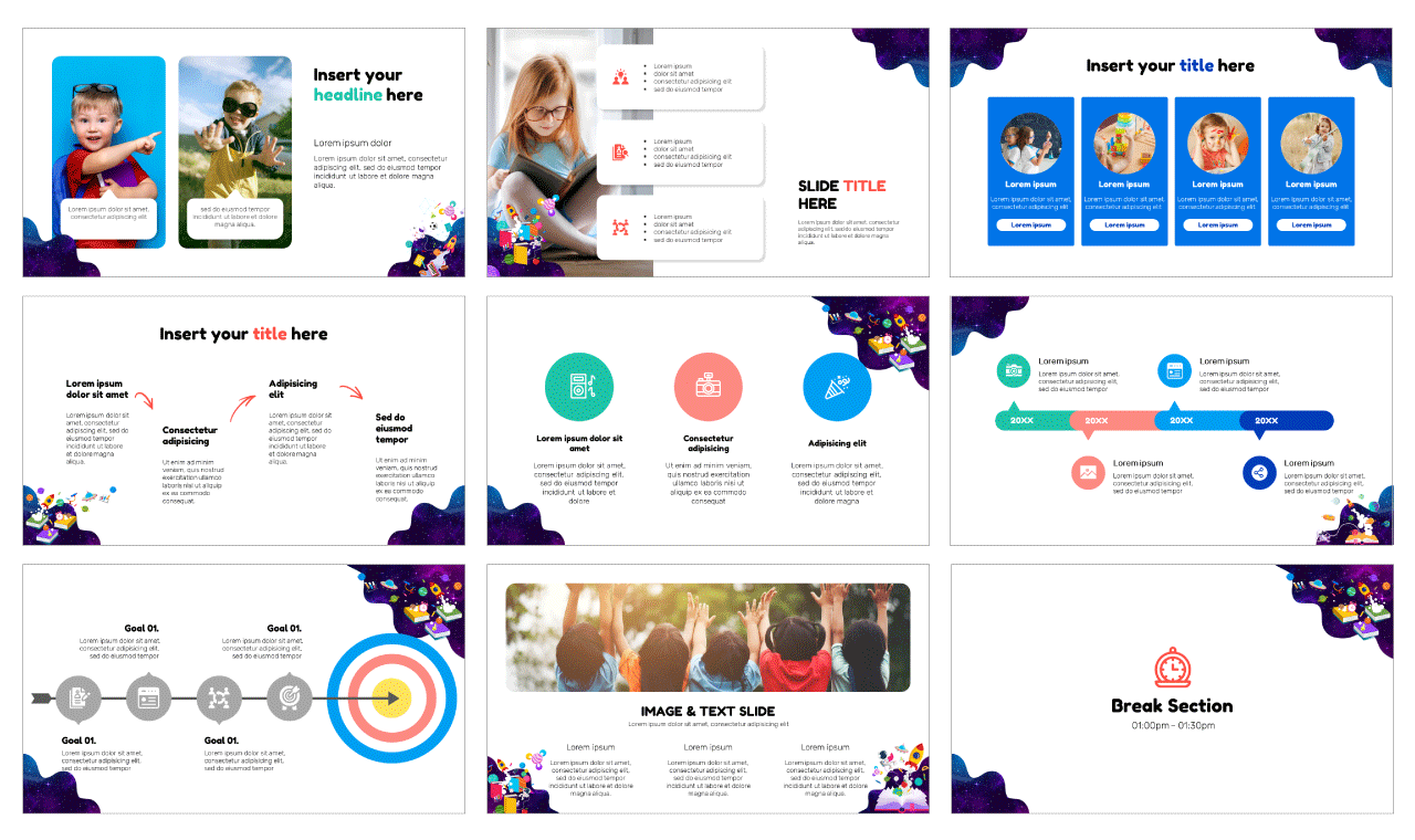 Educational design Google Slides Theme PowerPoint Template Free Download