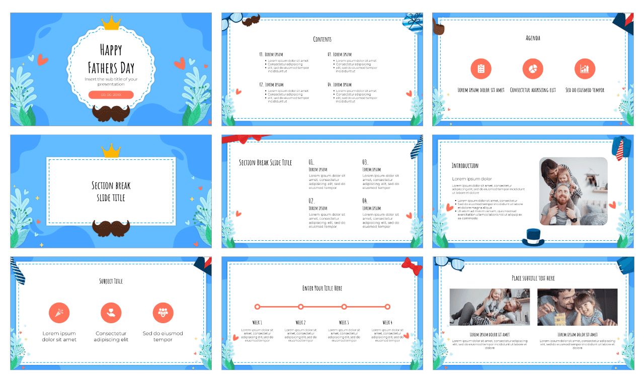 Happy Fathers Day Free Google Slides Theme PowerPoint Template