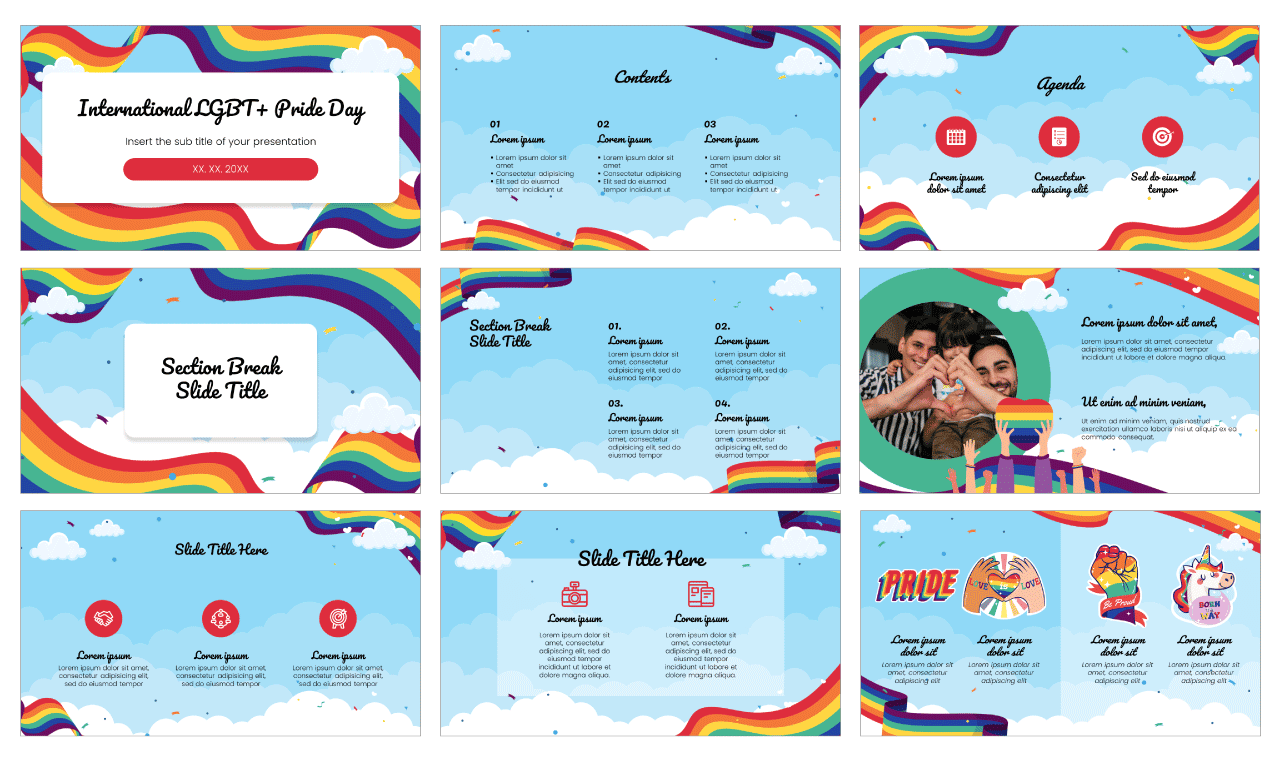 International LGBT+ Pride Day Free Google Slides Theme PowerPoint Template