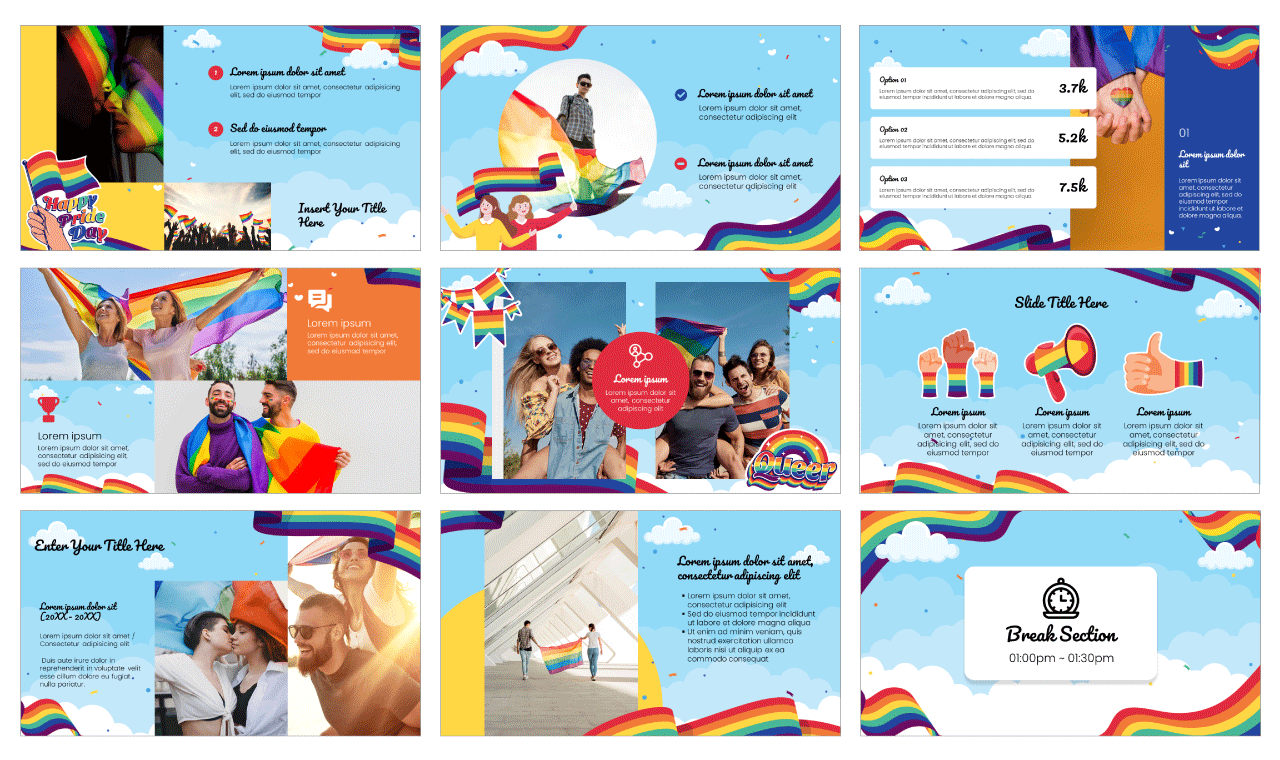 International LGBT+ Pride Day Google Slides Theme PowerPoint Template Free Download