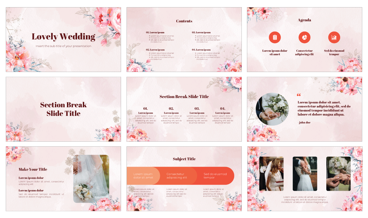 Lovely Wedding Free Google Slides Theme PowerPoint Template