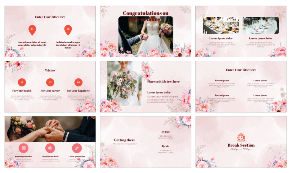 Lovely Wedding Free Presentation Template - Google Slides PowerPoint
