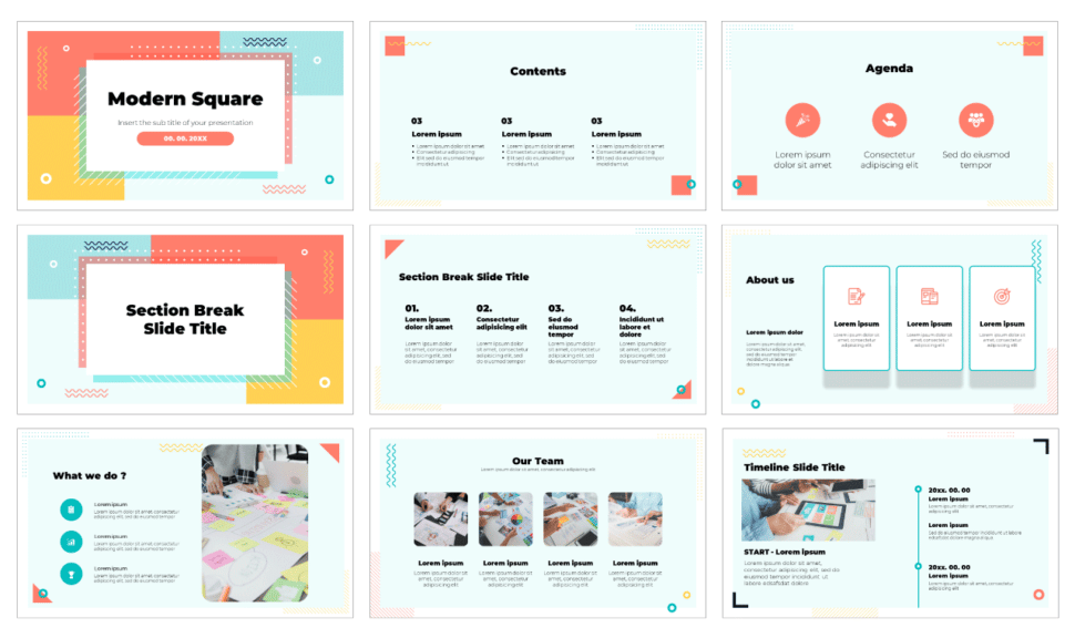 Modern Square Free Google Slides Theme PowerPoint Template