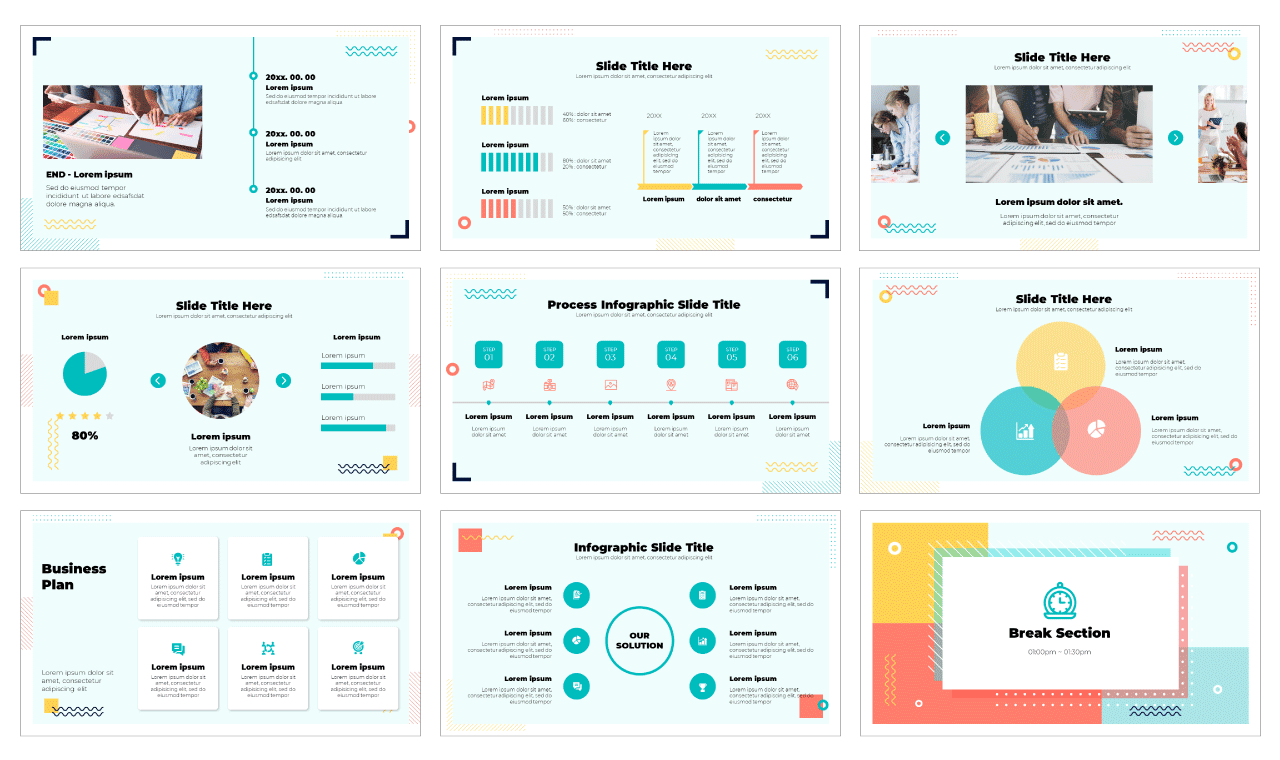 Modern Square Google Slides Theme PowerPoint Template Free Download