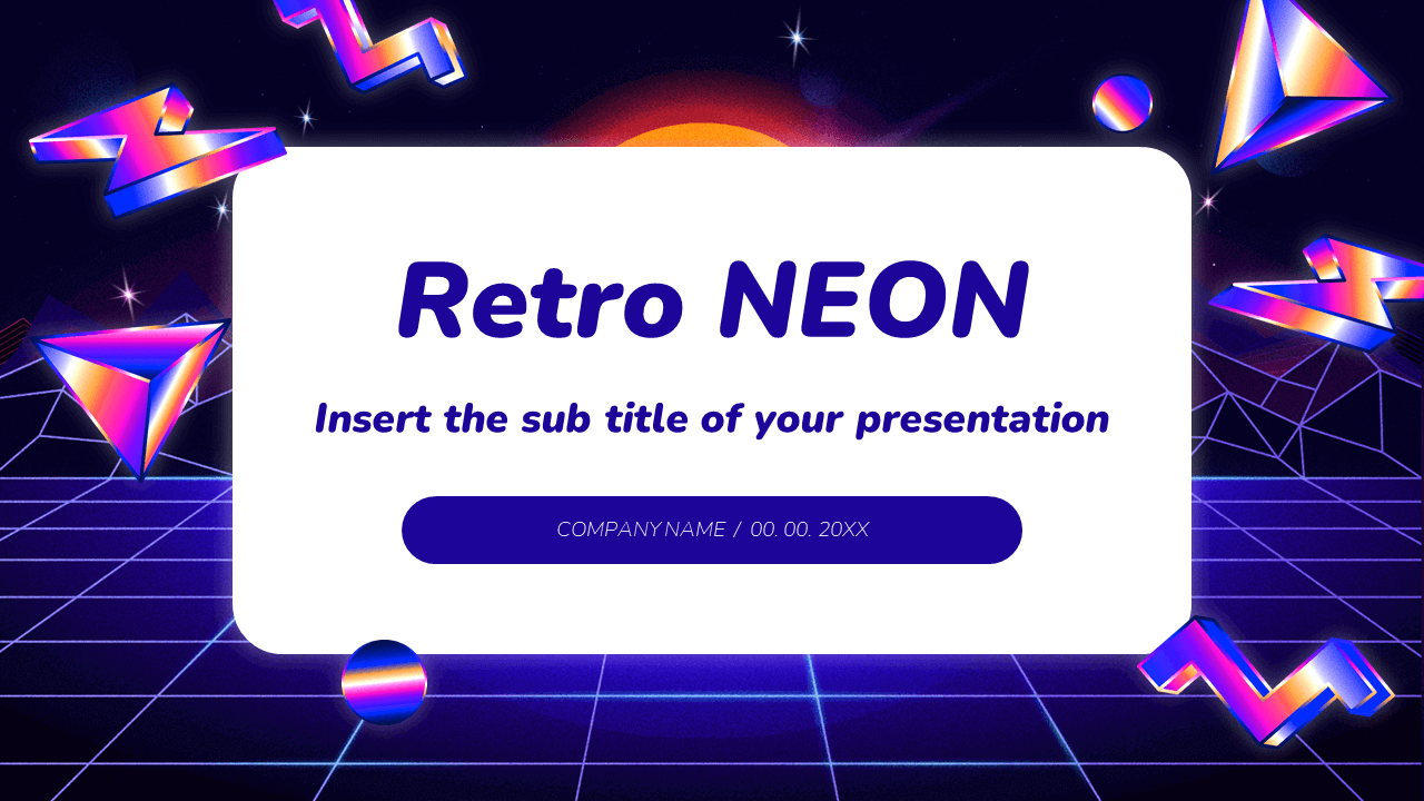 Retro Neon Free Presentation Template