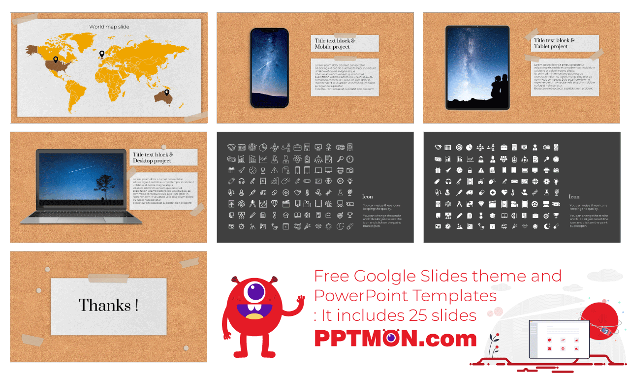 Free Cork Board Theme for PowerPoint and Google Slides