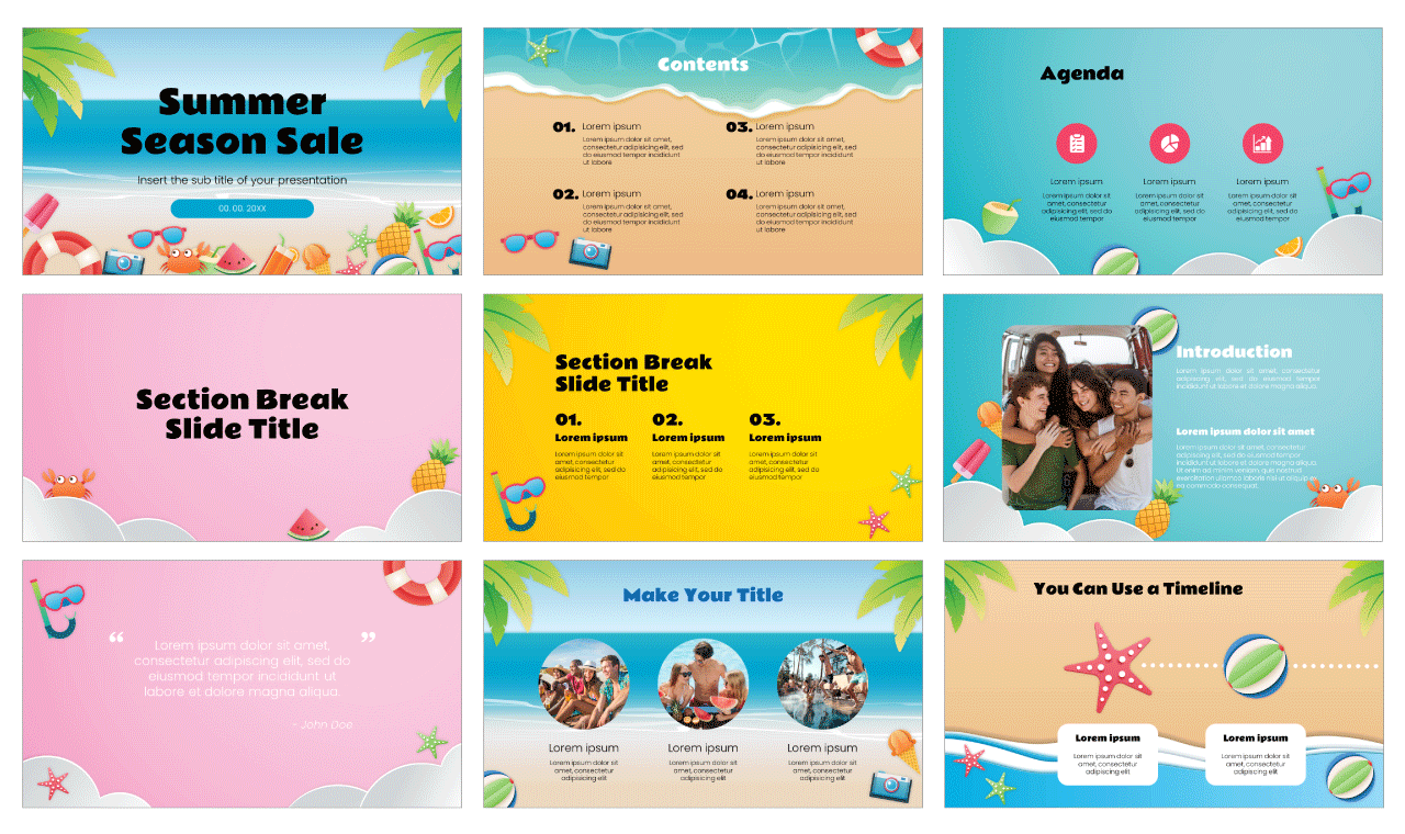 Summer Season Sale Free Google Slides Theme PowerPoint Template