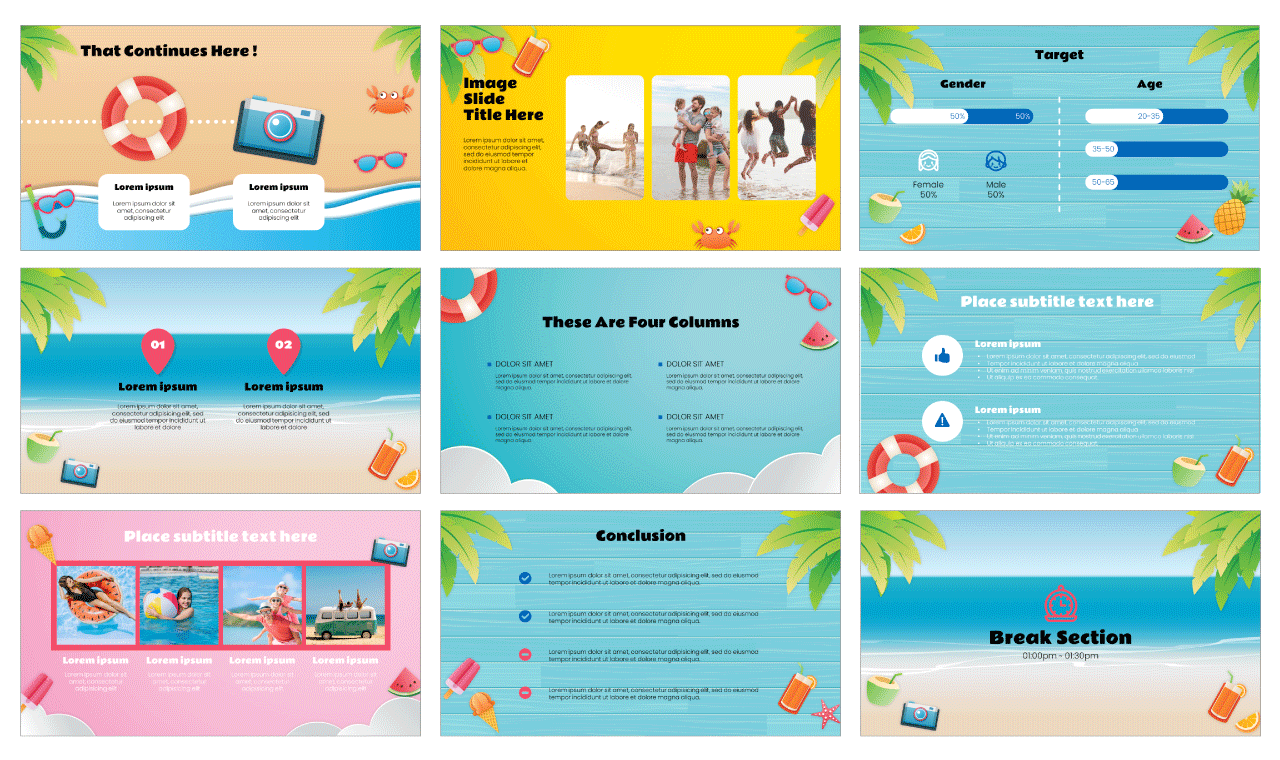 Summer Season Sale Google Slides Theme PowerPoint Template Free Download