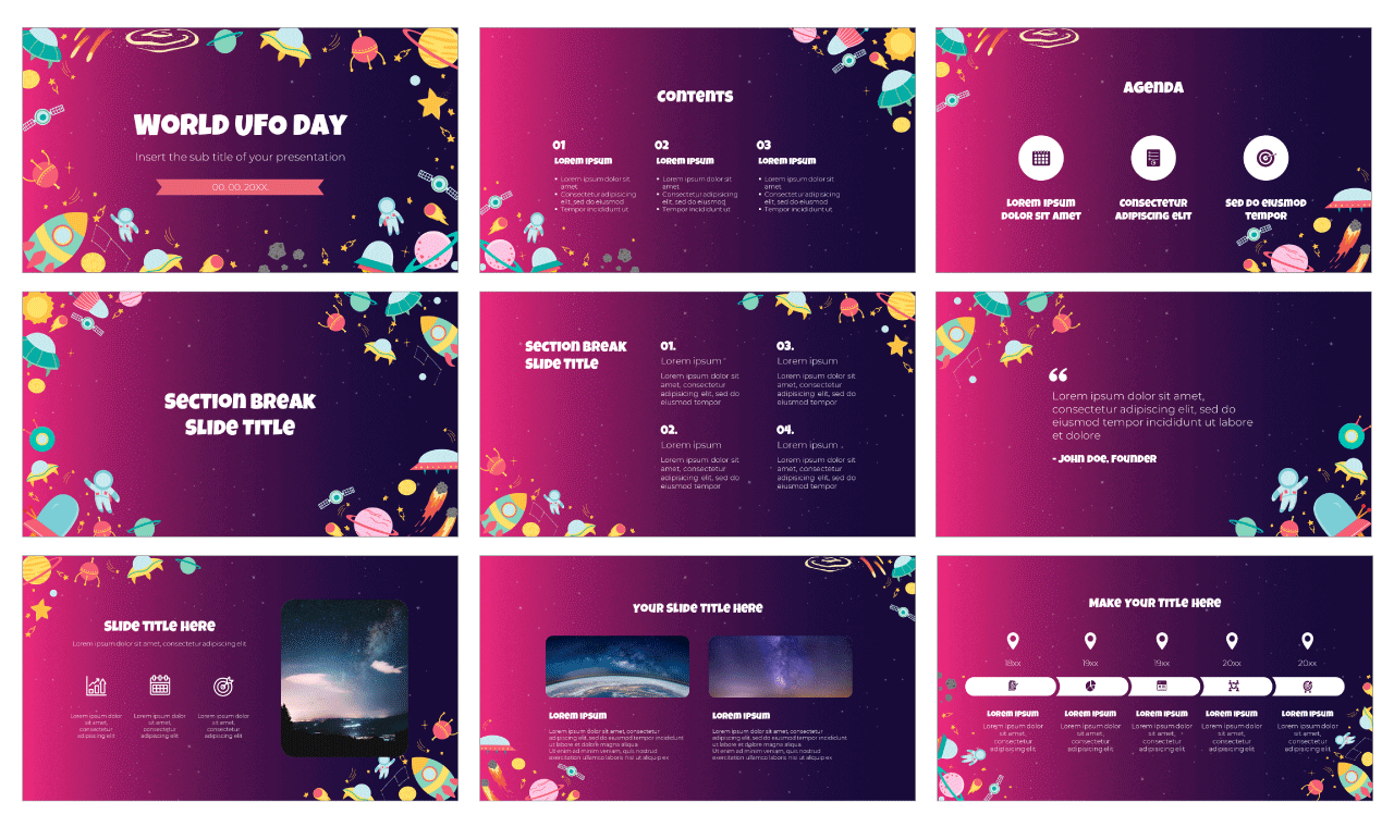 World UFO Day Free Google Slides Theme PowerPoint Template