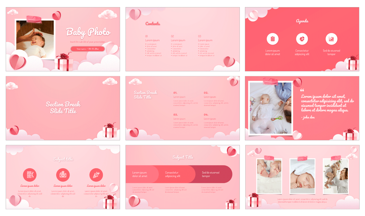 Baby Photo Free Google Slides Theme PowerPoint Template