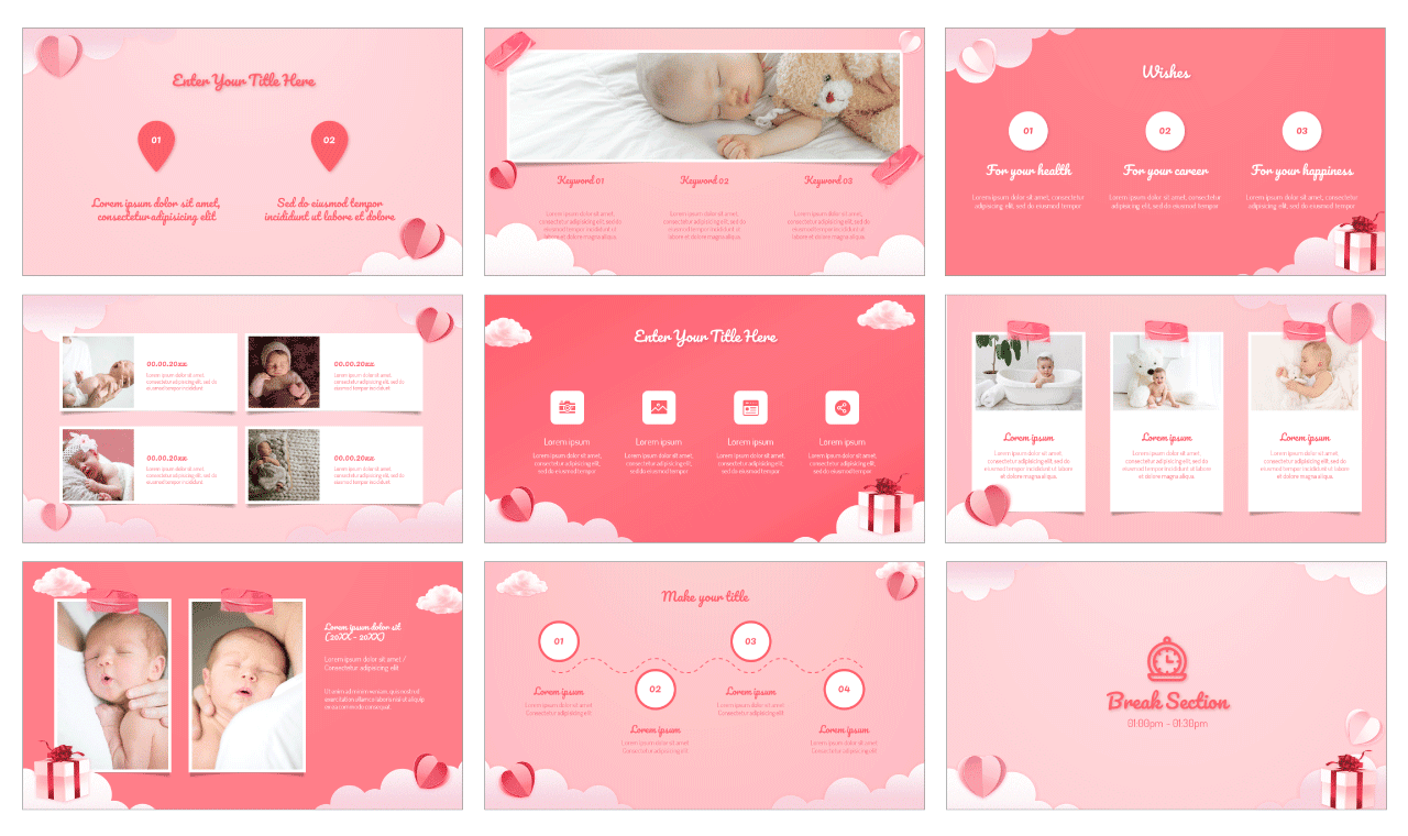 Baby Photo Google Slides Theme PowerPoint Template Free Download
