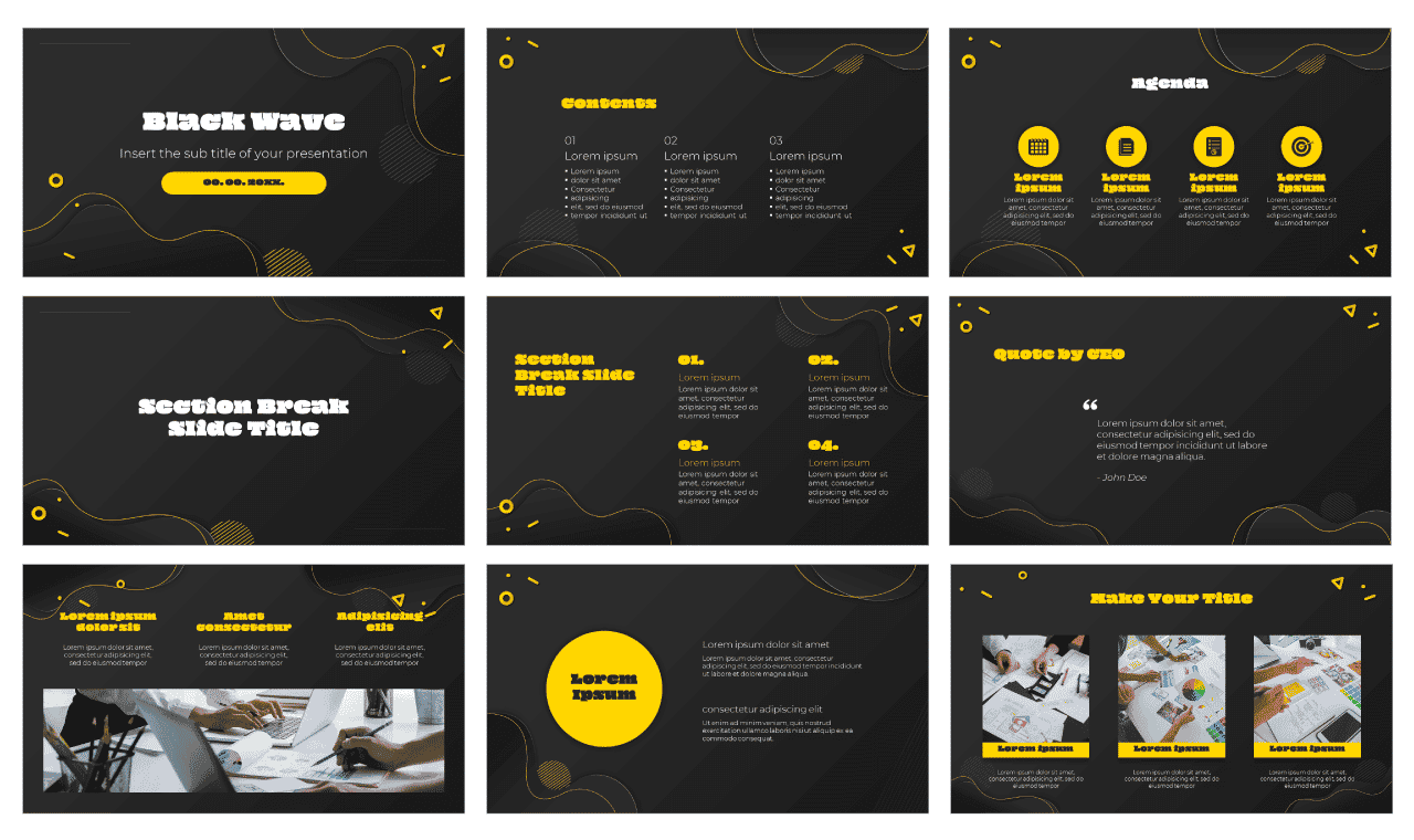 Black Wave Free Google Slides Theme PowerPoint Template