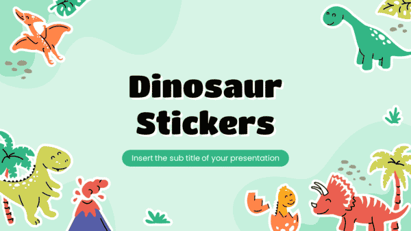 Dinosaur Stickers Free Presentation Template